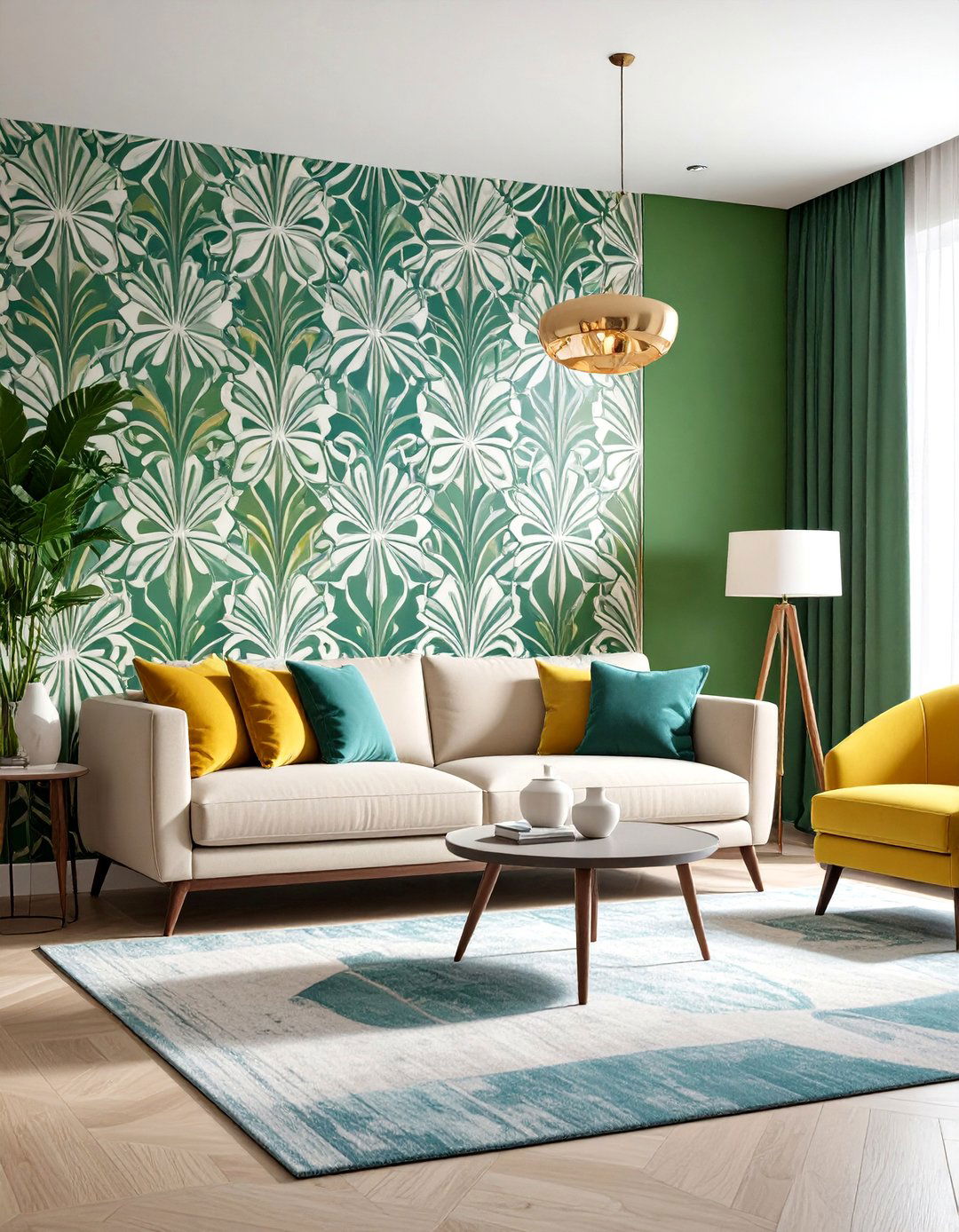 Patterned Wallpaper Living Room Wall Decor Statement - 20 living room wall decor ideas