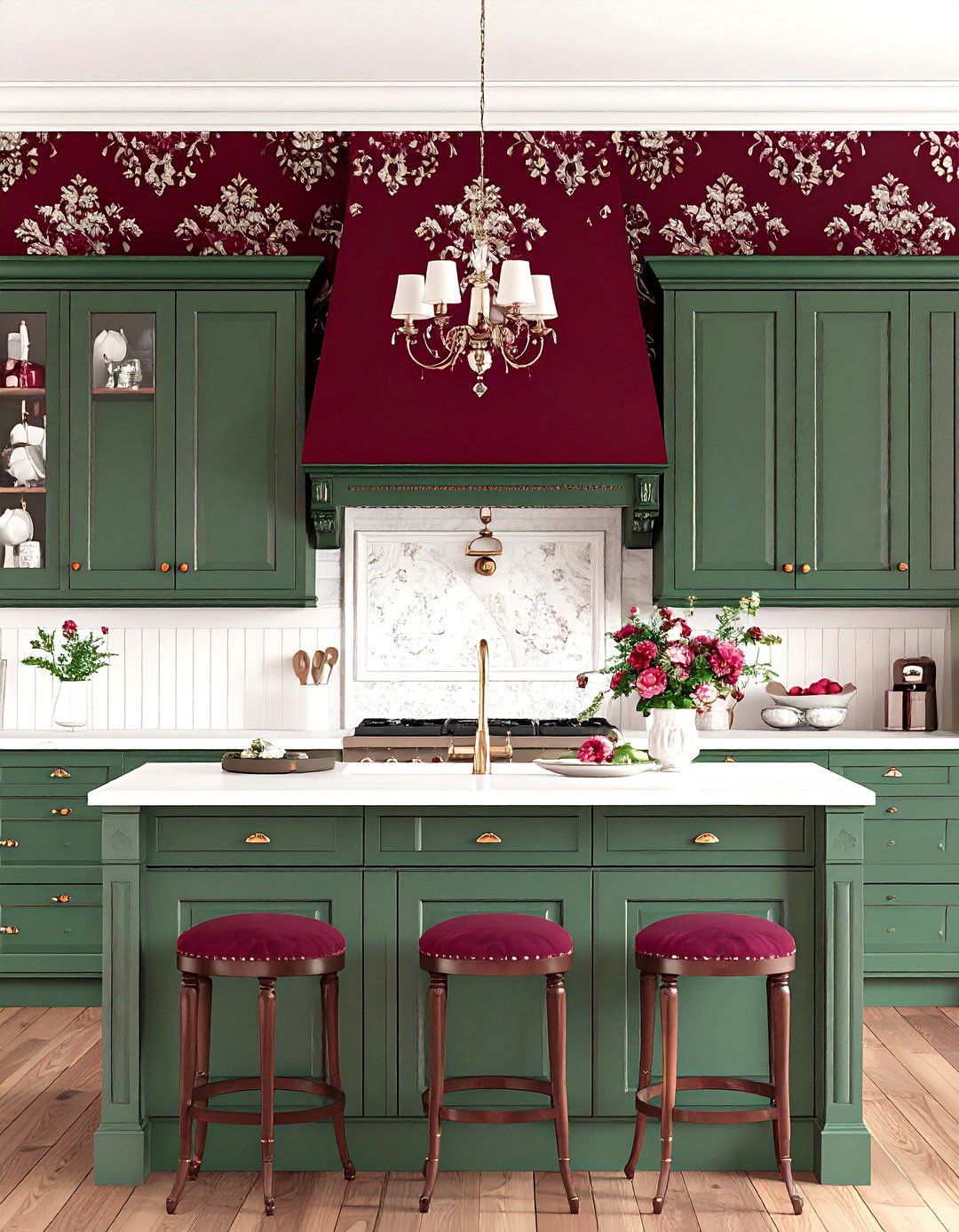 Patterned Wallpaper - 20 Victorian Kitchen Ideas