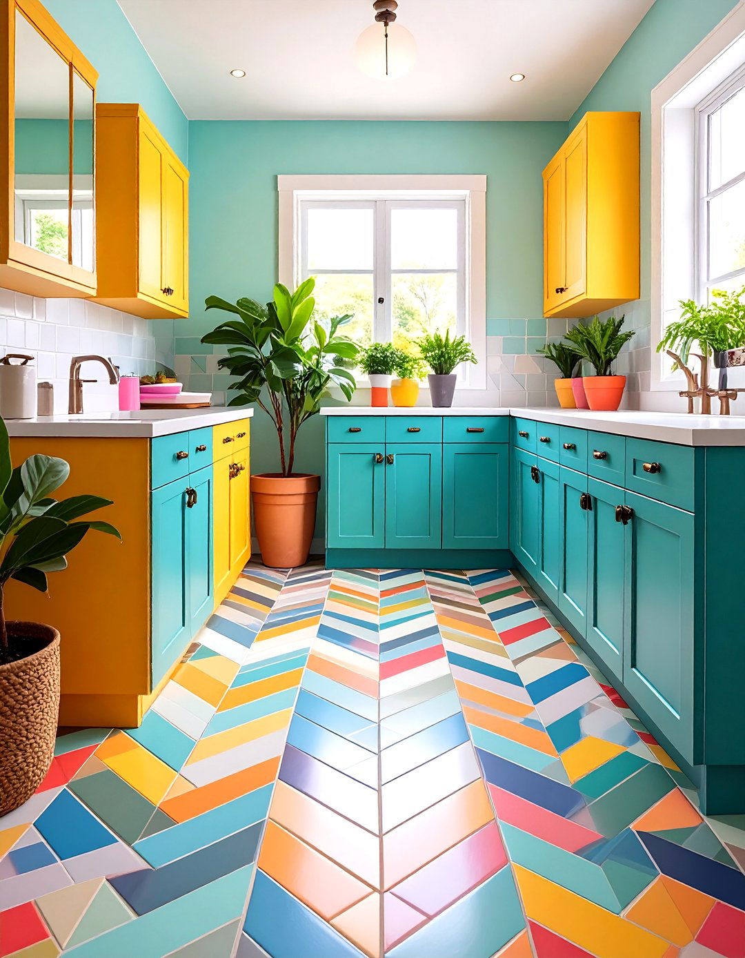 Patterned or Decorative Floor Tiles - 20 Small Utility Room Ideas
