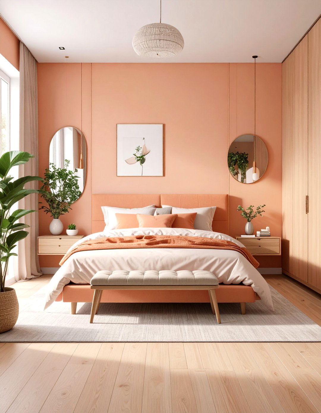 Peach Bedroom Small Space Maximization - 20 Peach Bedroom Ideas