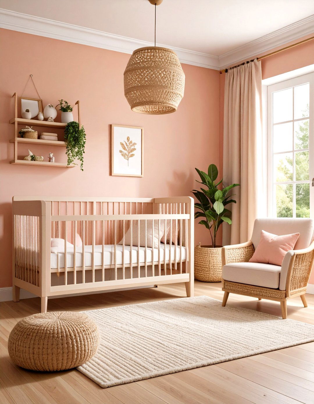 Peach and Pink Nursery with Warm Sophistication - 20 Pink Nursery Ideas