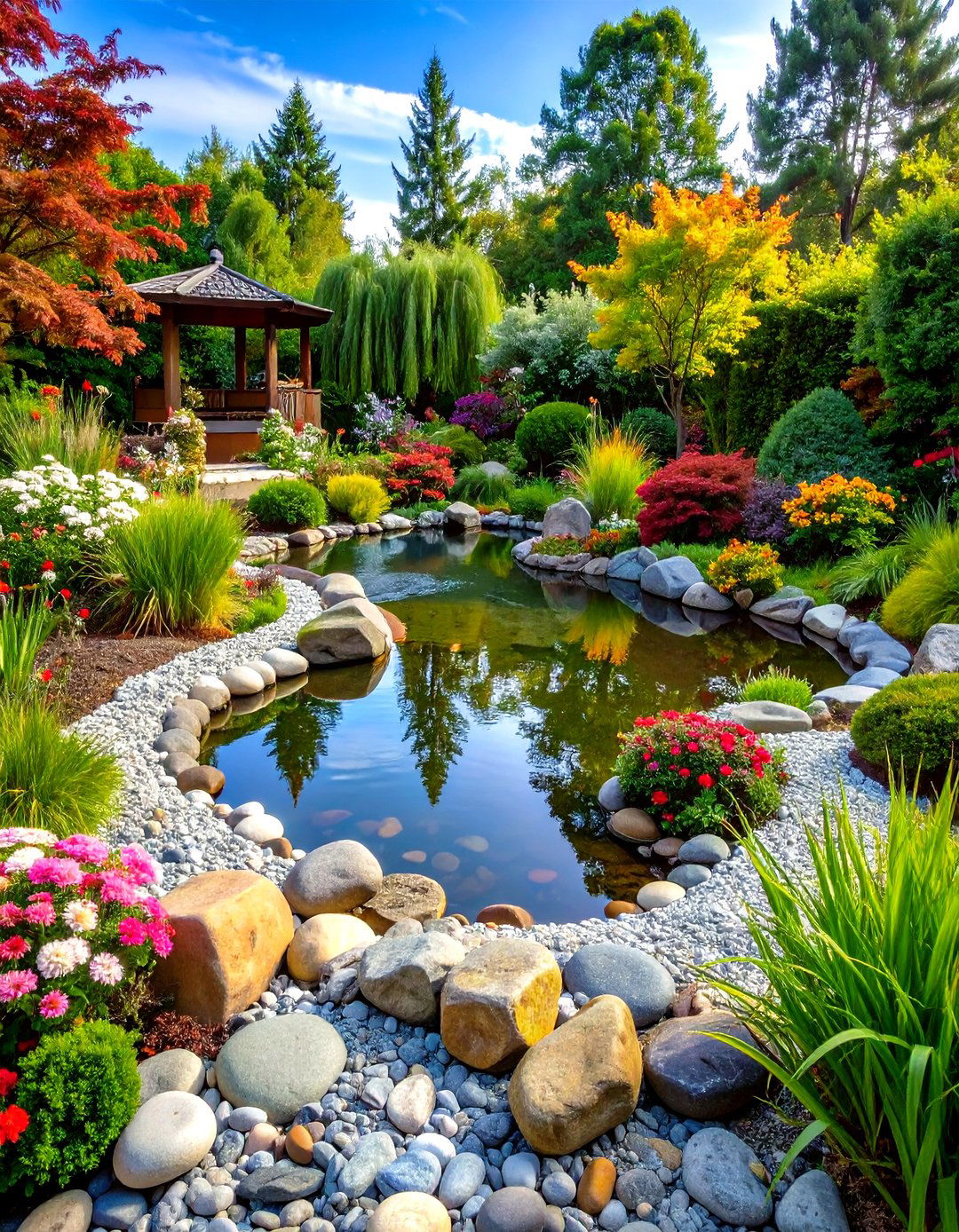 Pebble Beach Pond Edging - 20 Pond Edging Ideas