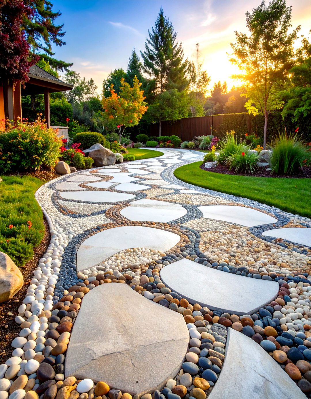 Pebble Mosaic Walkway - 20 Hardscape Ideas