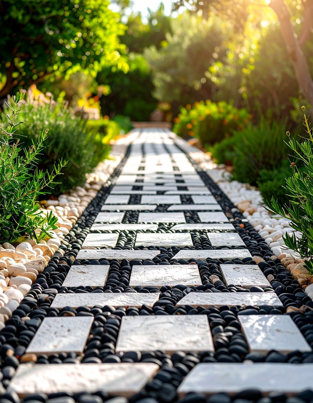 Pebbled Mosaic Pathways - 20 Greek Garden Ideas