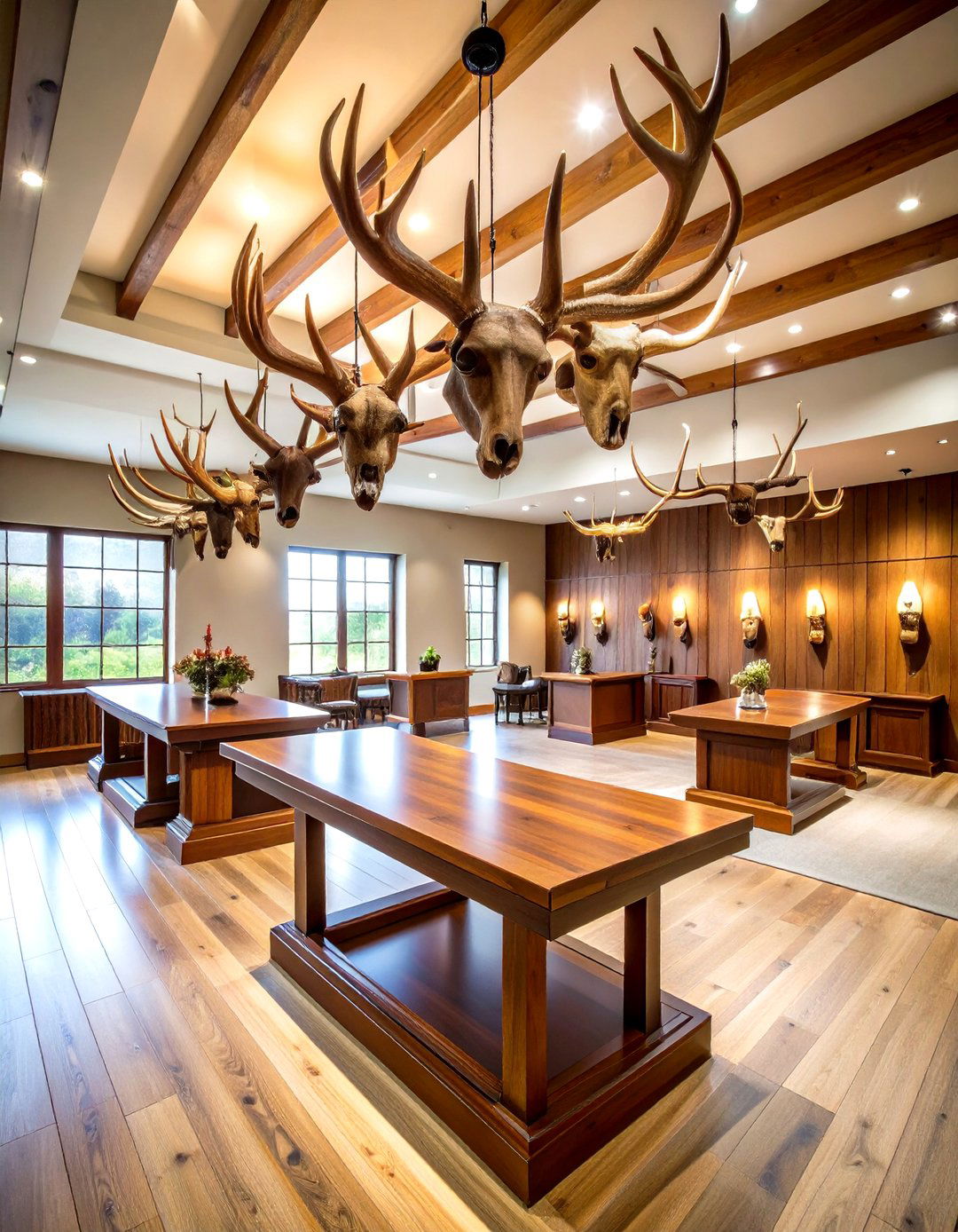 Pedestal Mount Hunting Trophy Room Arrangement - 20 Hunting Trophy Room Ideas