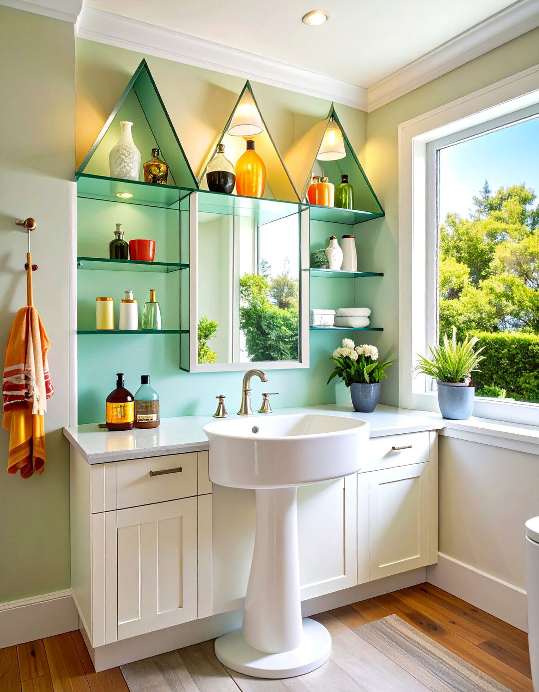 Pedestal Sink Built In Niche Storage - 20 Pedestal Sink Storage Ideas