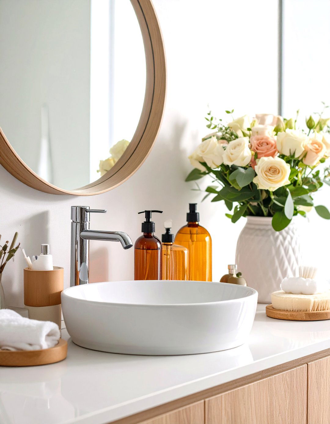 Pedestal Sink Decorative Furniture Integration - 20 Pedestal Sink Storage Ideas