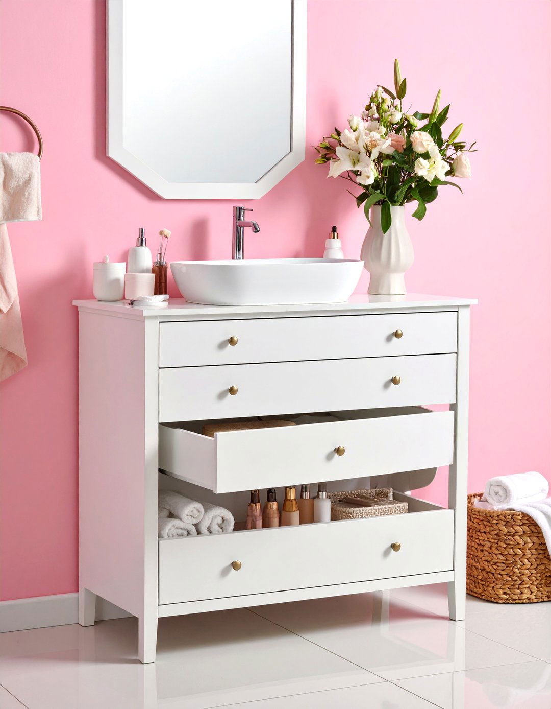 Pedestal Sink Suction Cup Storage Innovation - 20 Pedestal Sink Storage Ideas