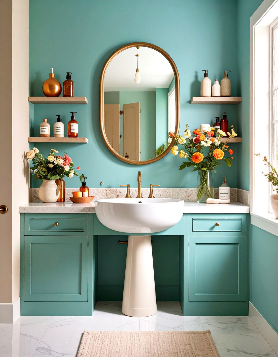 Pedestal Sink Vanity Tray Organization - 20 Pedestal Sink Storage Ideas