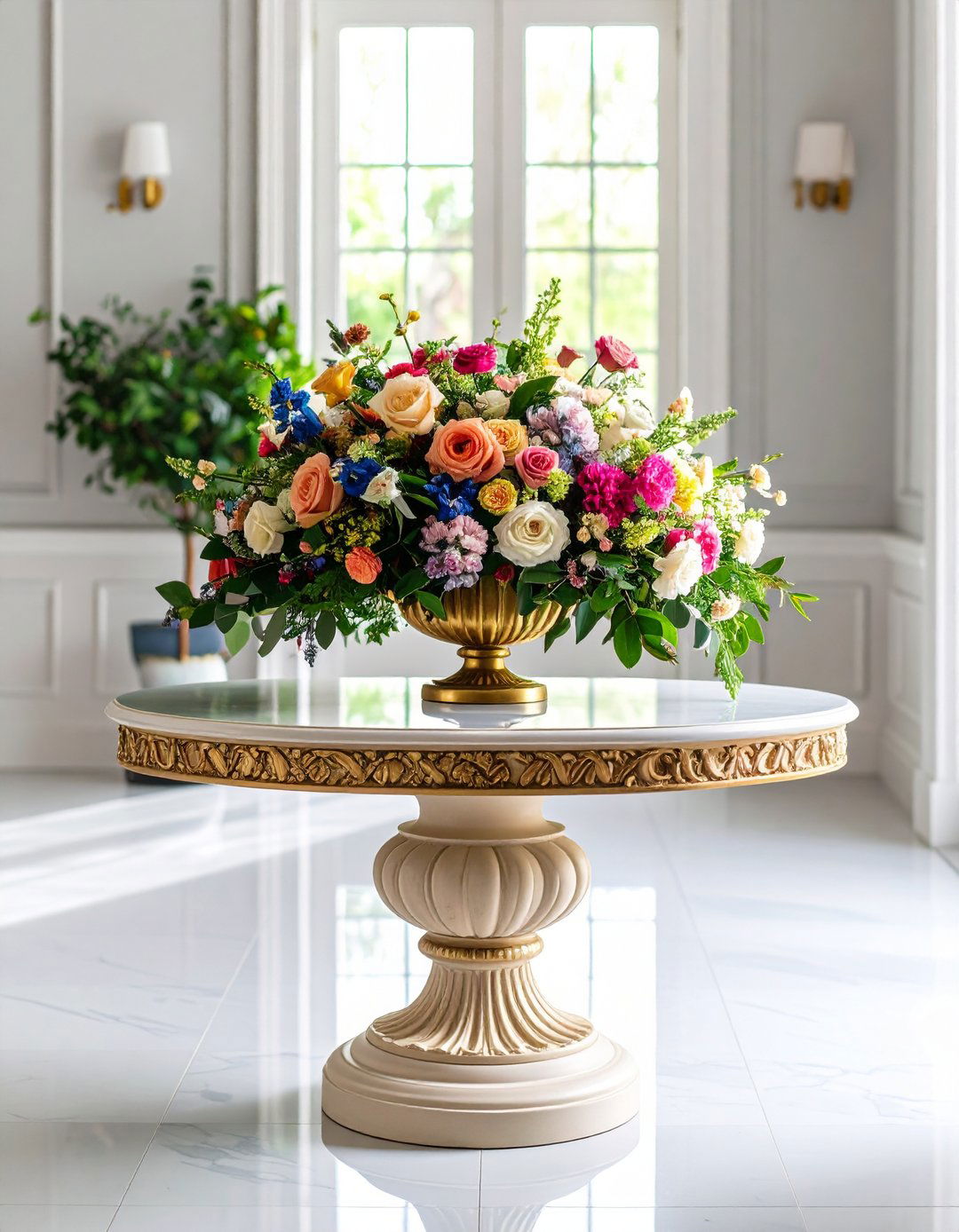 Pedestal Statement Entryway Table Style - 20 entryway table decor ideas