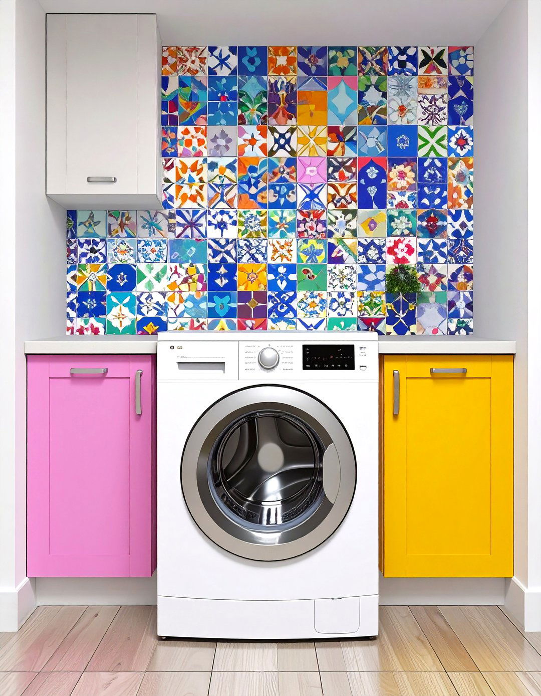 Peel and Stick Backsplash Tiles - 20 Small Laundry Room Ideas With a Top Load Washing Machine