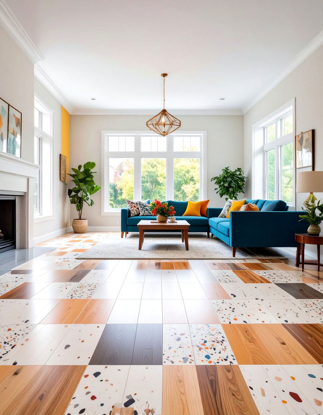 Peel and Stick Flooring Refresh - 20 Budget Apartment Living Room Ideas