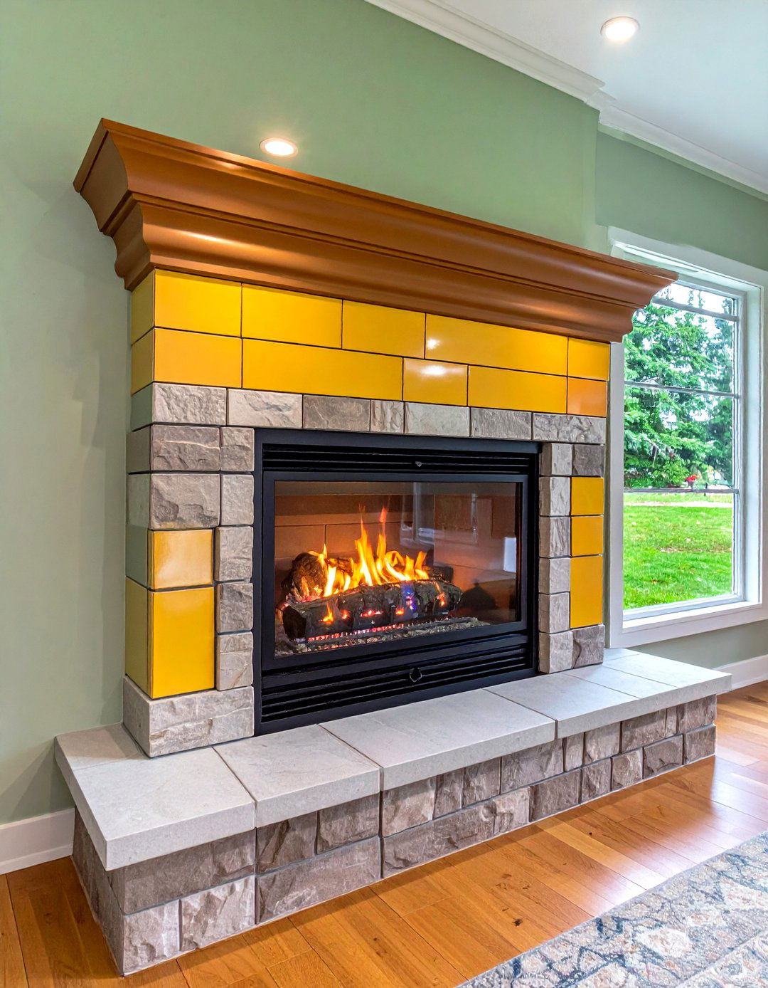 Peel and Stick Heat Resistant Fireplace Tile DIY - 20 Fireplace Tile Ideas