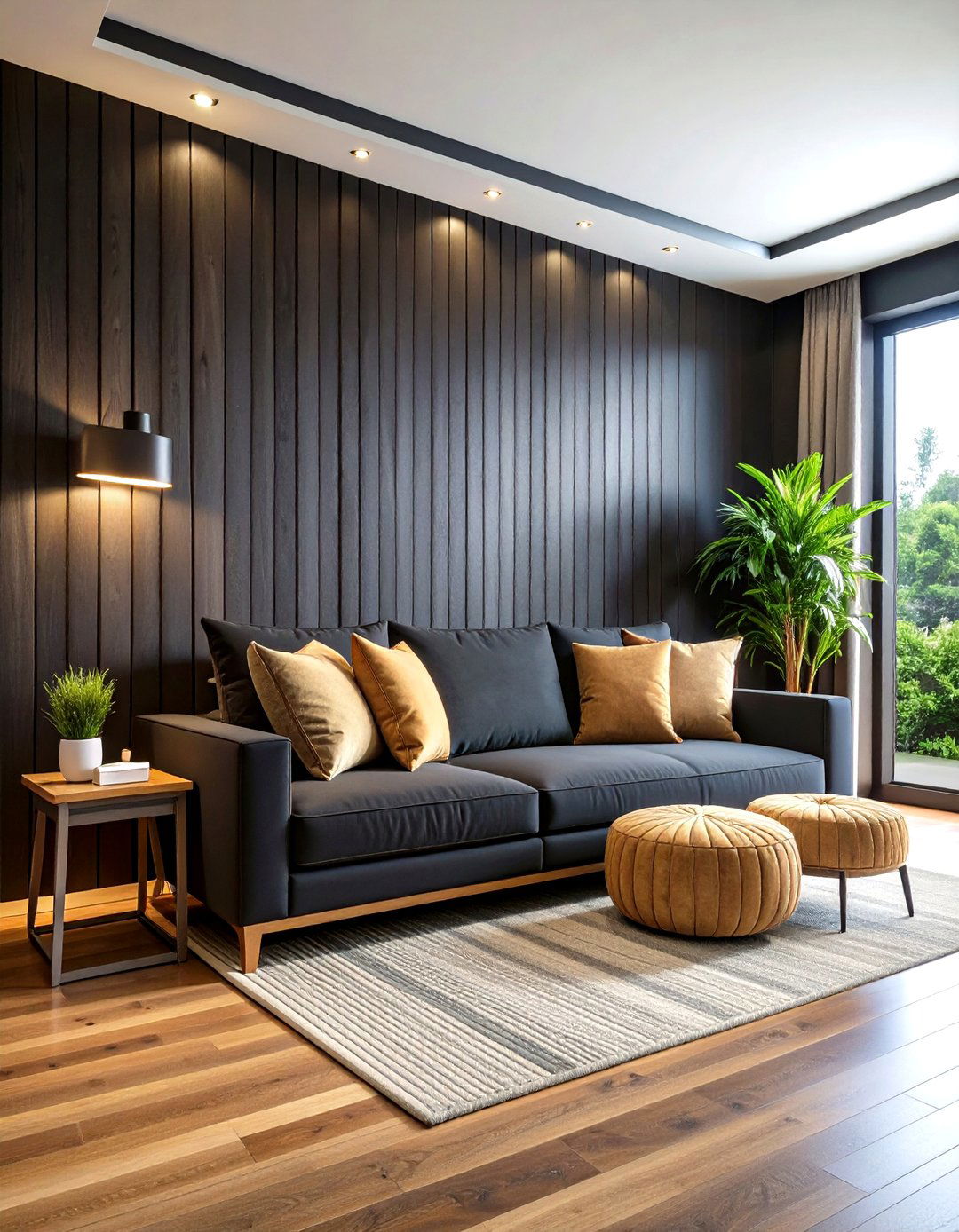 Peel and Stick Panel Black Accent Wall for Renters - 20 Black Accent Wall Ideas