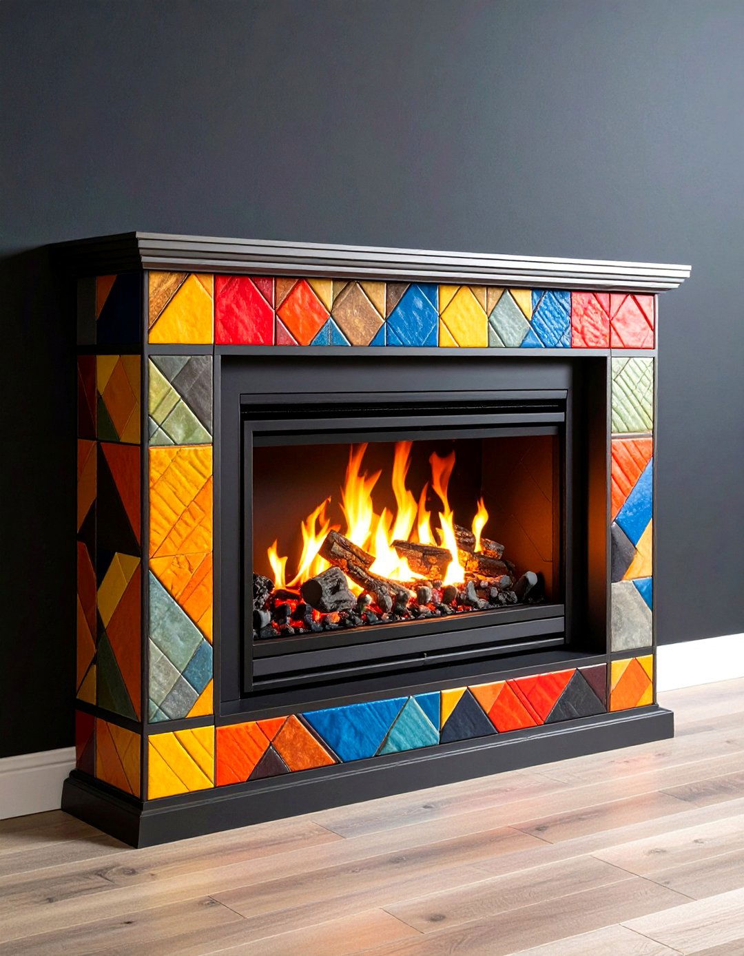 Peel and Stick Tile Faux Fireplace Makeover - 20 Faux Fireplace Ideas