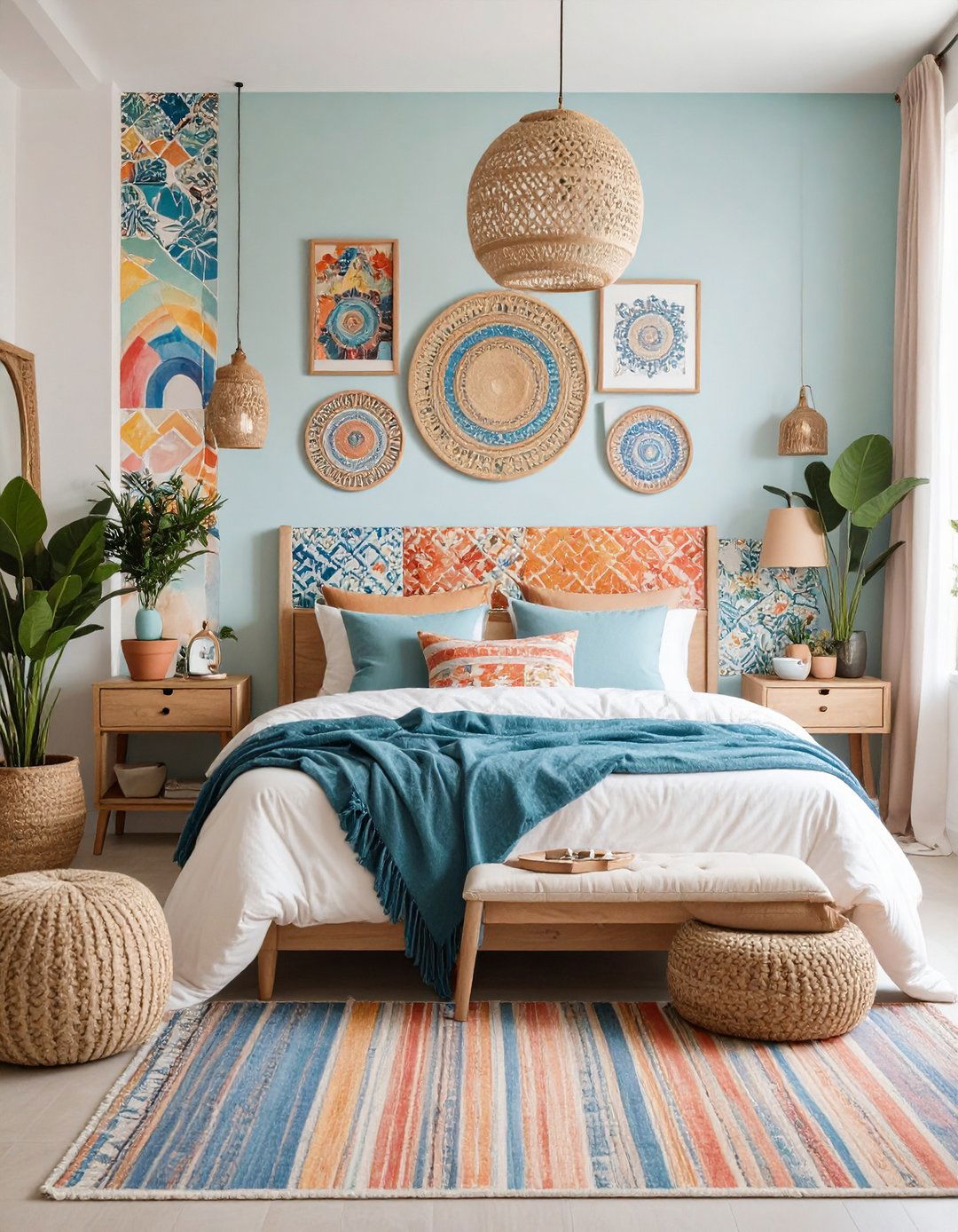 Peel and Stick Wallpaper Gives the Boho Bedroom Instant Personality - 20 Girls Boho Bedroom Ideas
