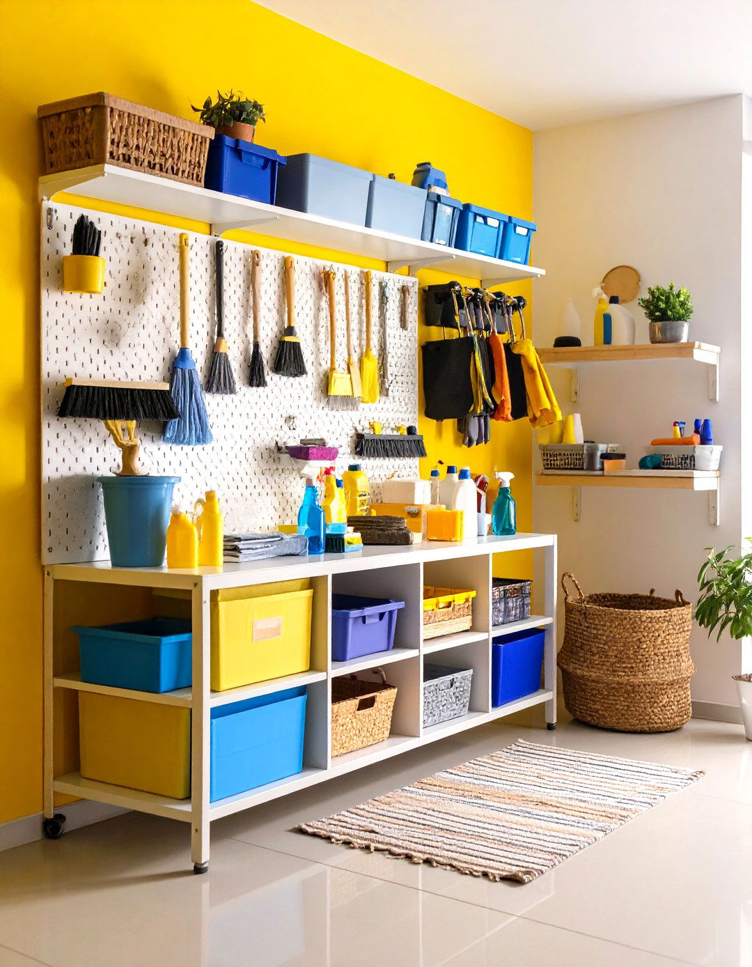 Pegboard Cleaning Supply Command Center - 20 Pegboard Ideas