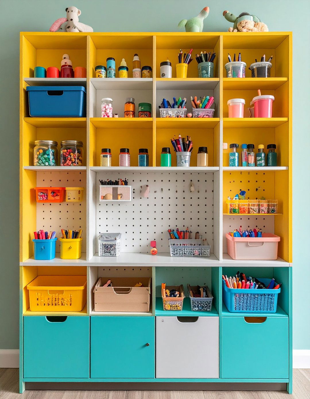 Pegboard Craft Station - 20 Girl Room Ideas for 10-year-olds