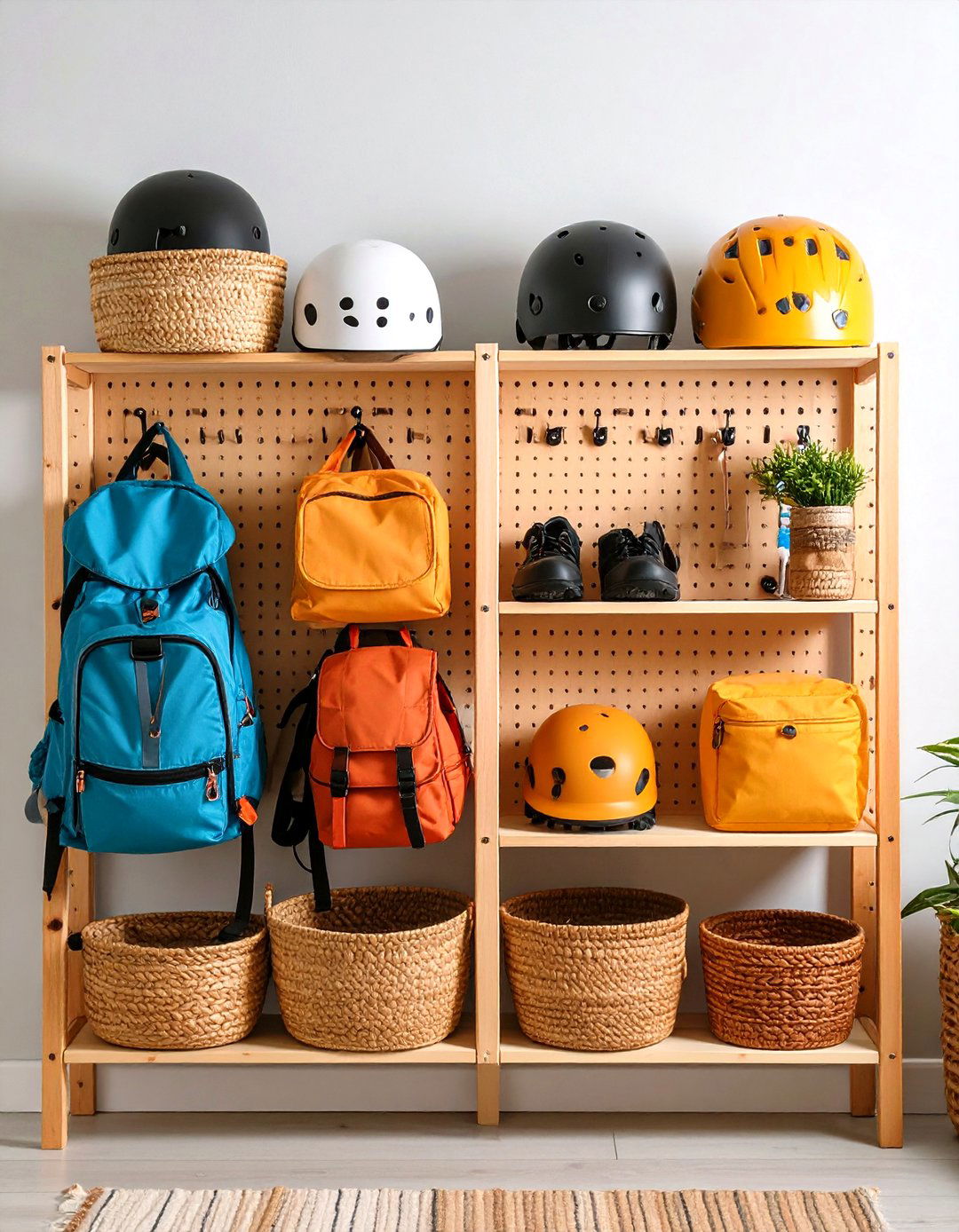 Pegboard Garage Entryway Organizer Wall - 20 Garage Entryway Ideas