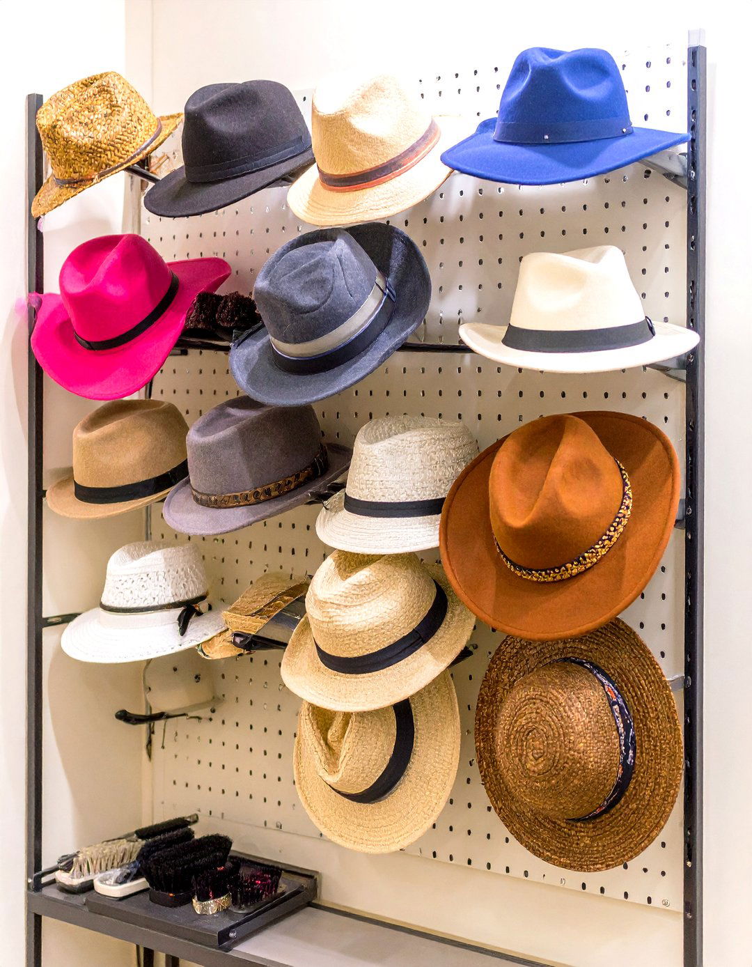 Pegboard Hat Storage Wall - 20 Hat Storage Ideas