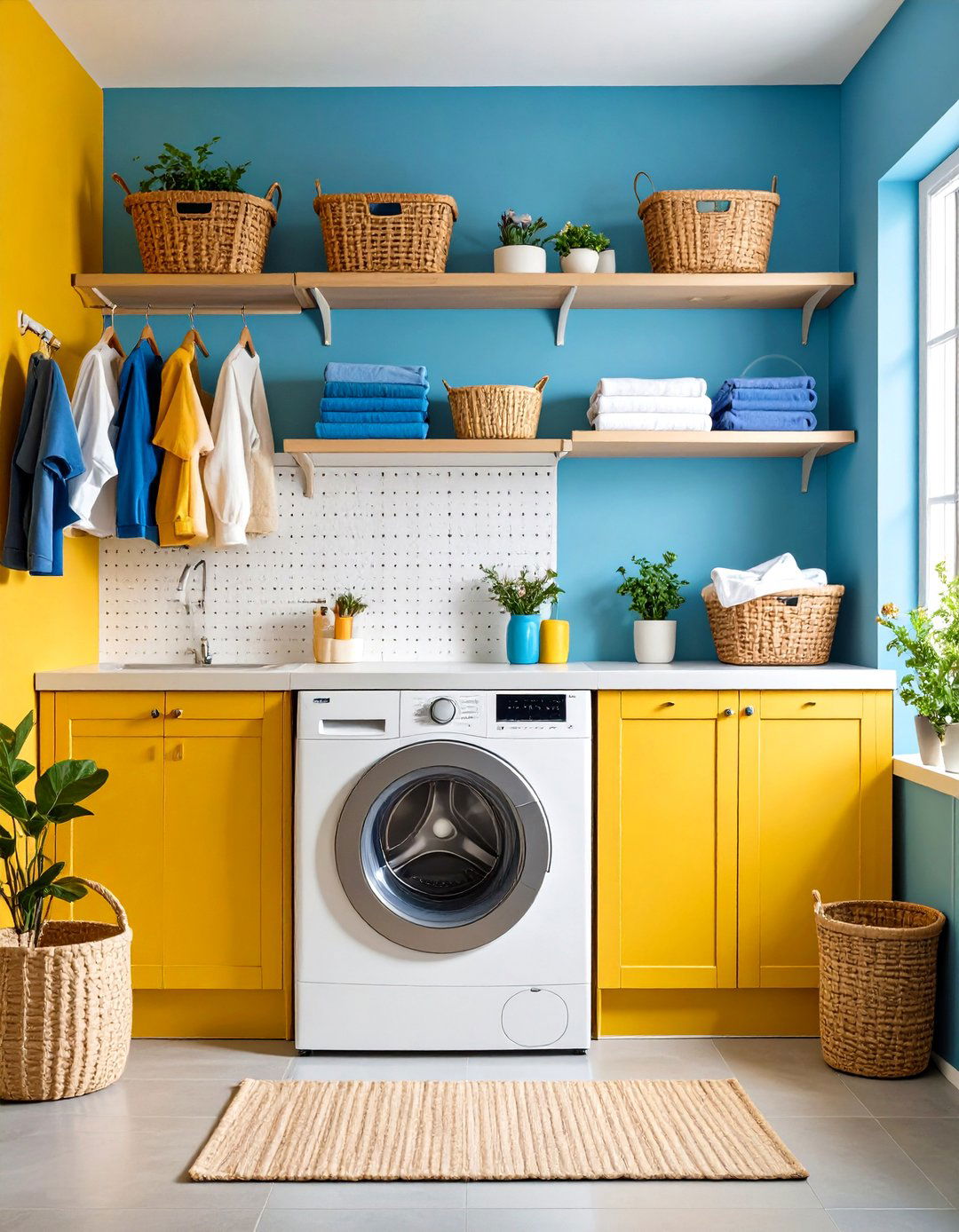 Pegboard Laundry Room Shelf Organization Wall - 20 Laundry Room Shelf Ideas