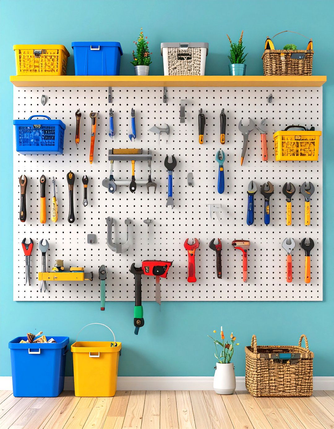 Pegboard Organization Wall - 20 Small Utility Room Ideas