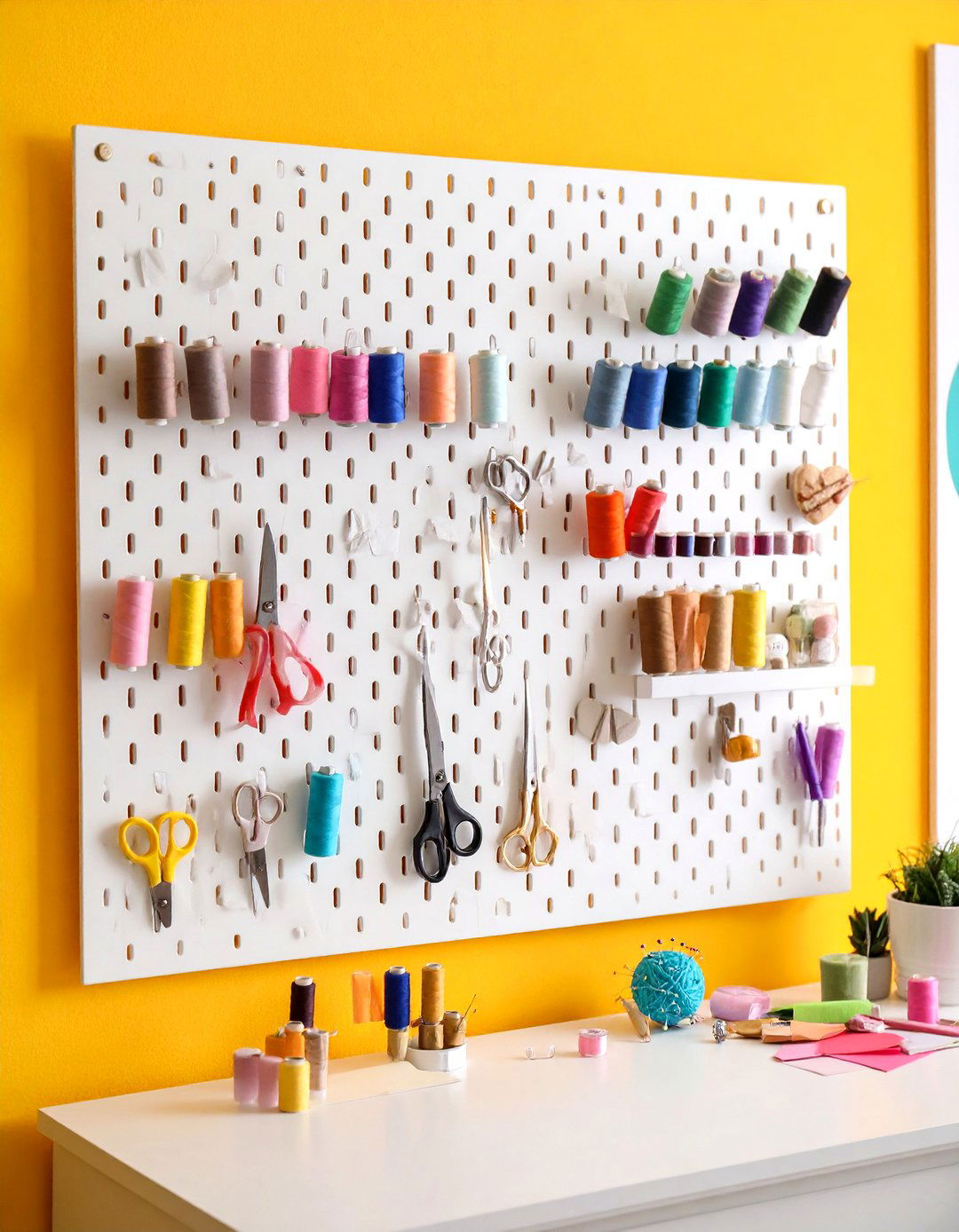Pegboard Organization - 20 Sewing Room Ideas