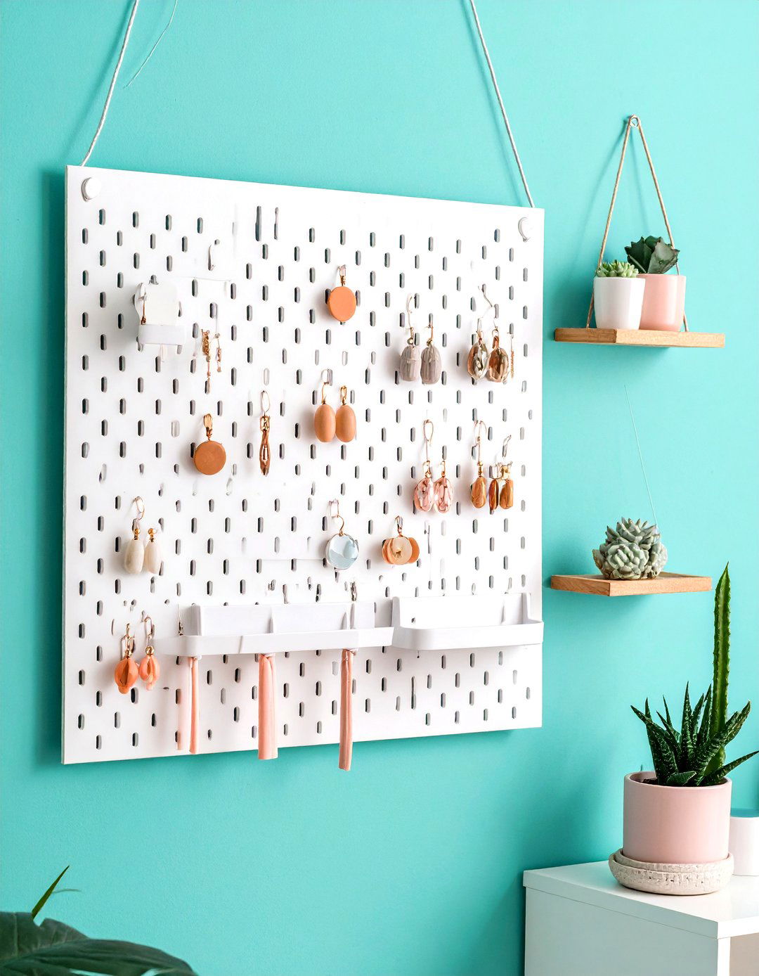 Pegboard Panel Earring Storage Wall - 20 Earring Storage Ideas