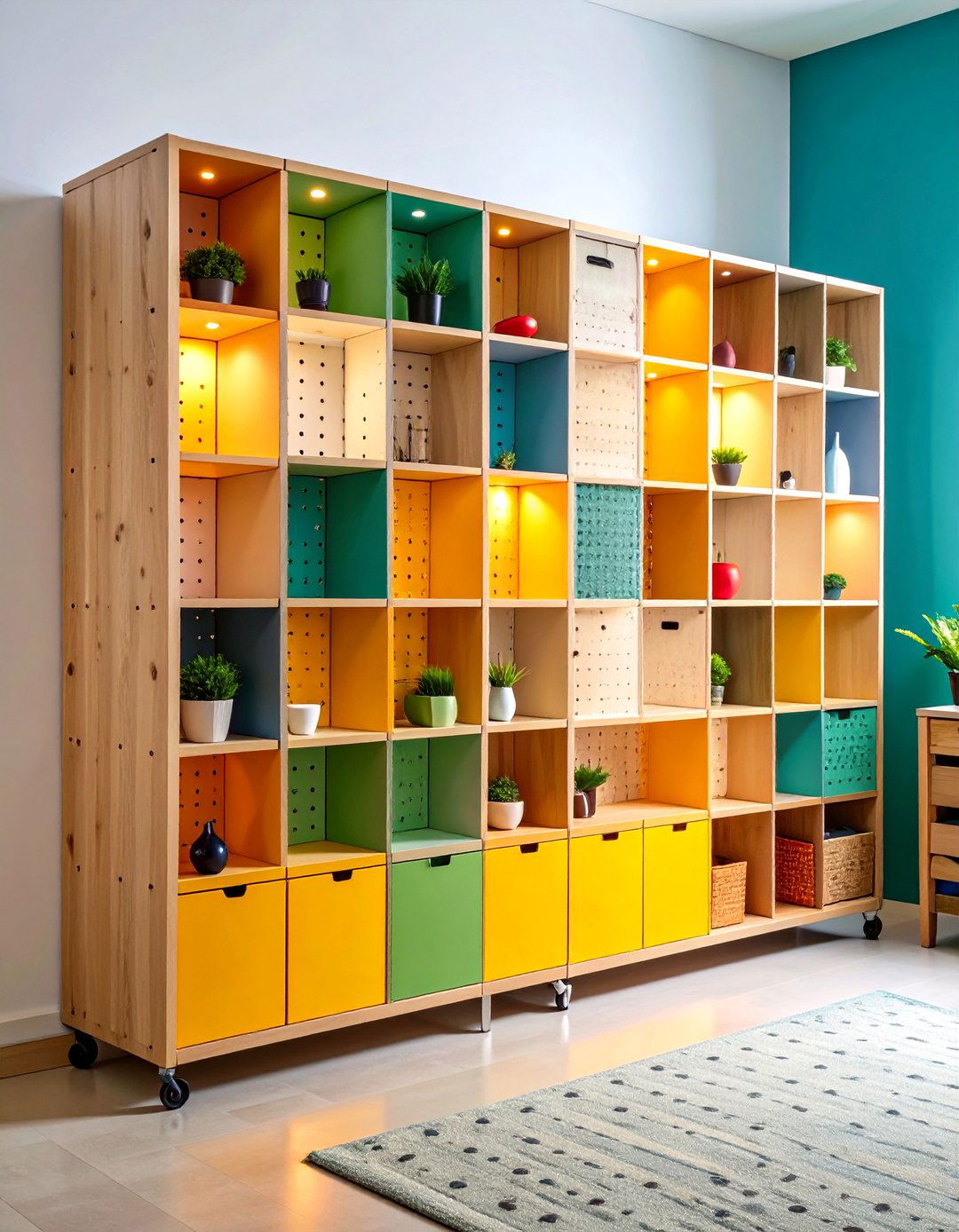 Pegboard Room Divider Dual Purpose Wall - 20 Pegboard Ideas