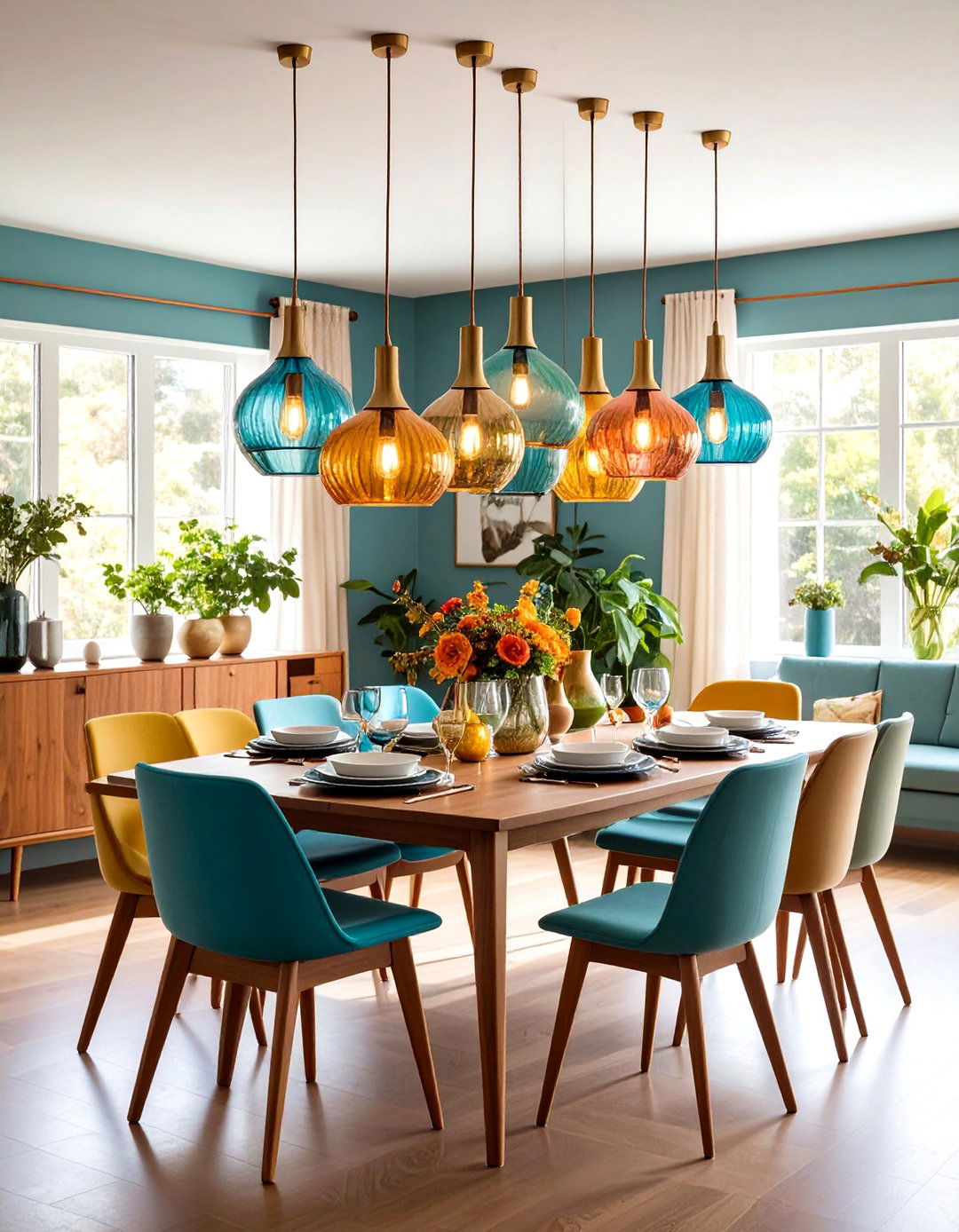 Pendant Cluster Lighting Mid Century Modern Dining Room - 20 Mid-century Modern Dining Rooms