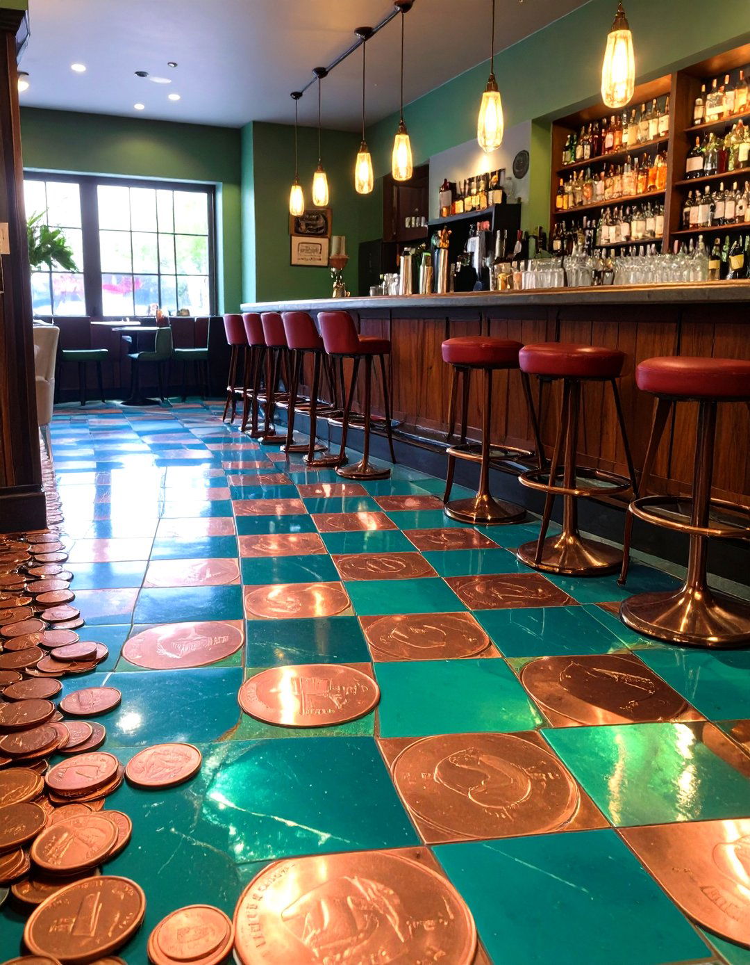 Penny Floor Epoxy Design - 20 Epoxy Floor Designs