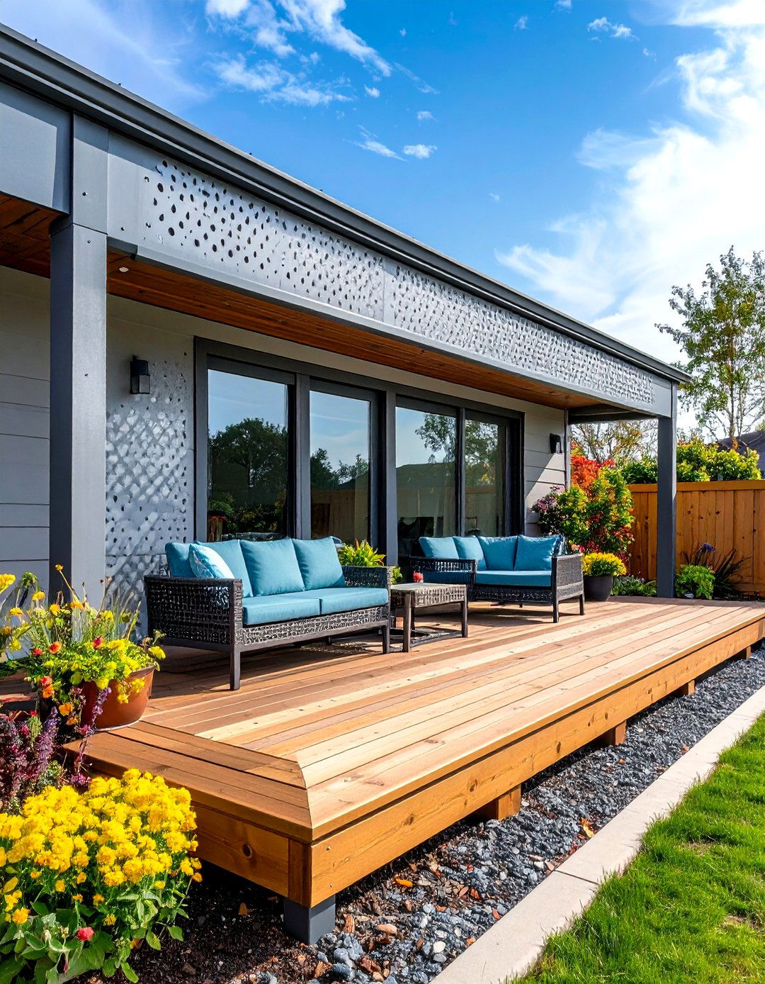 Perforated Metal Deck Fascia Screens - 20 Deck Fascia Ideas