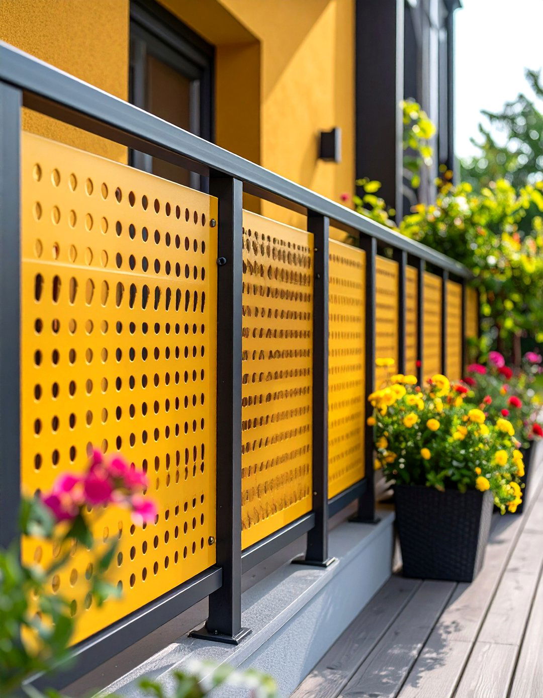 Perforated Metal Porch Railing Panels - 20 Porch Railing Ideas