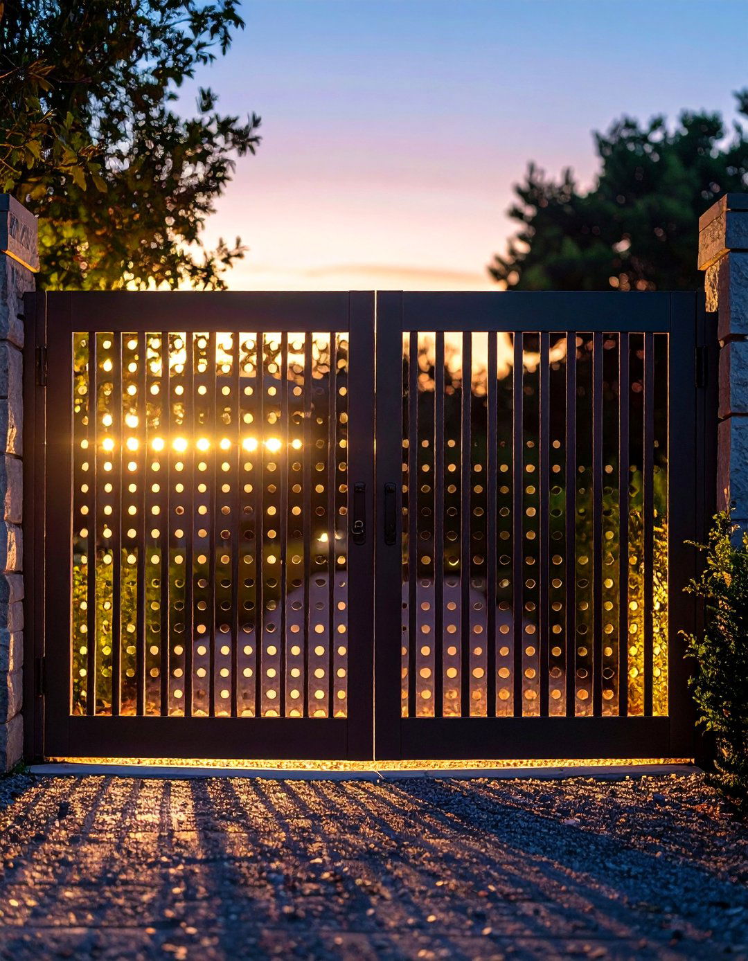 Perforated Metal Privacy Front Gate - 20 Front Gate Ideas