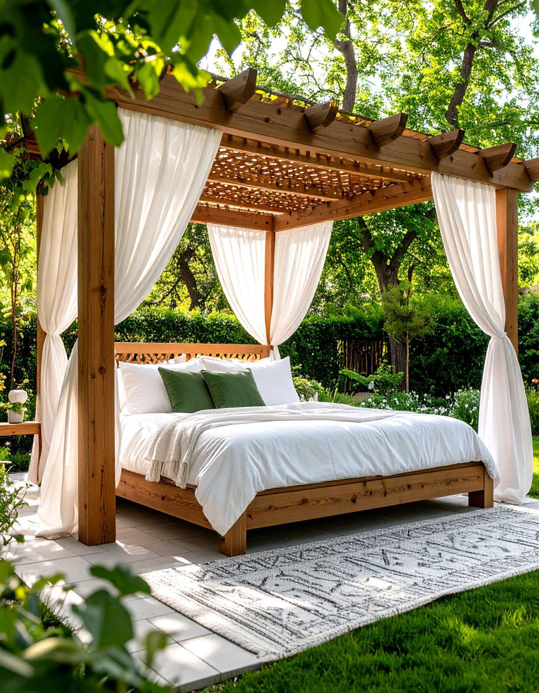 Pergola Covered Outdoor Bedroom Ideas with Architectural Appeal - 20 Outdoor Bedroom Ideas
