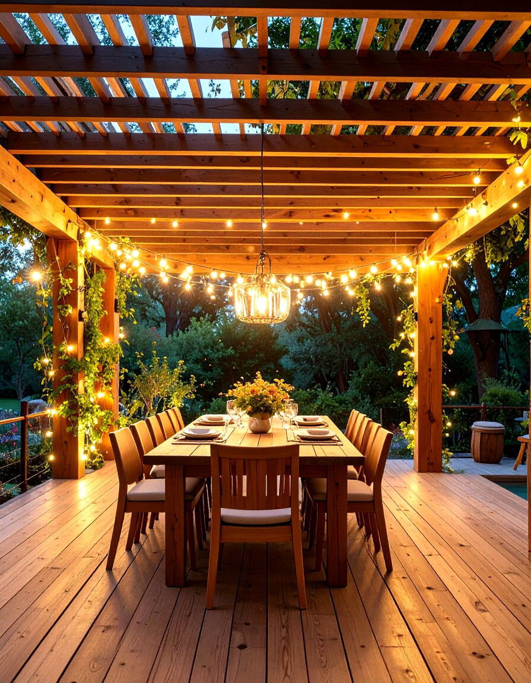 Pergola Covered Outdoor Dining Area - 20 Outdoor Dining Area Ideas