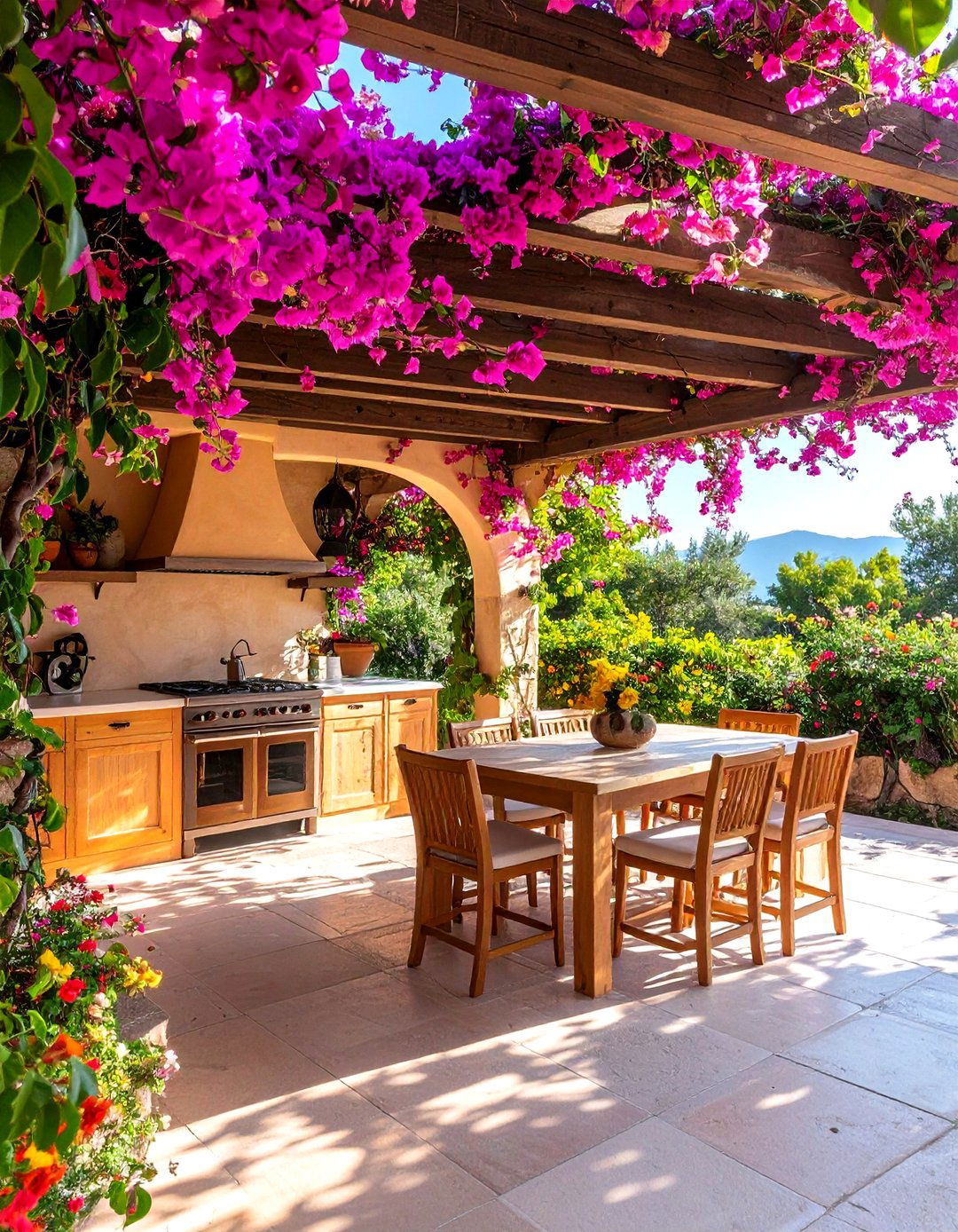 Pergola Covered Stucco Kitchen - 20 Stucco Outdoor Kitchen Ideas