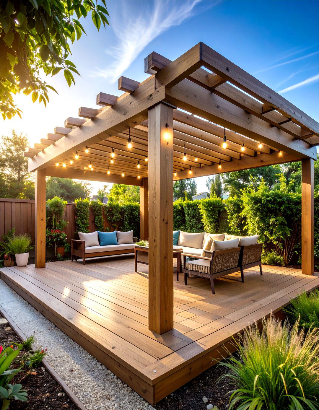 Pergola Extension Deck Lattice Overhead - 20 Deck Lattice Ideas