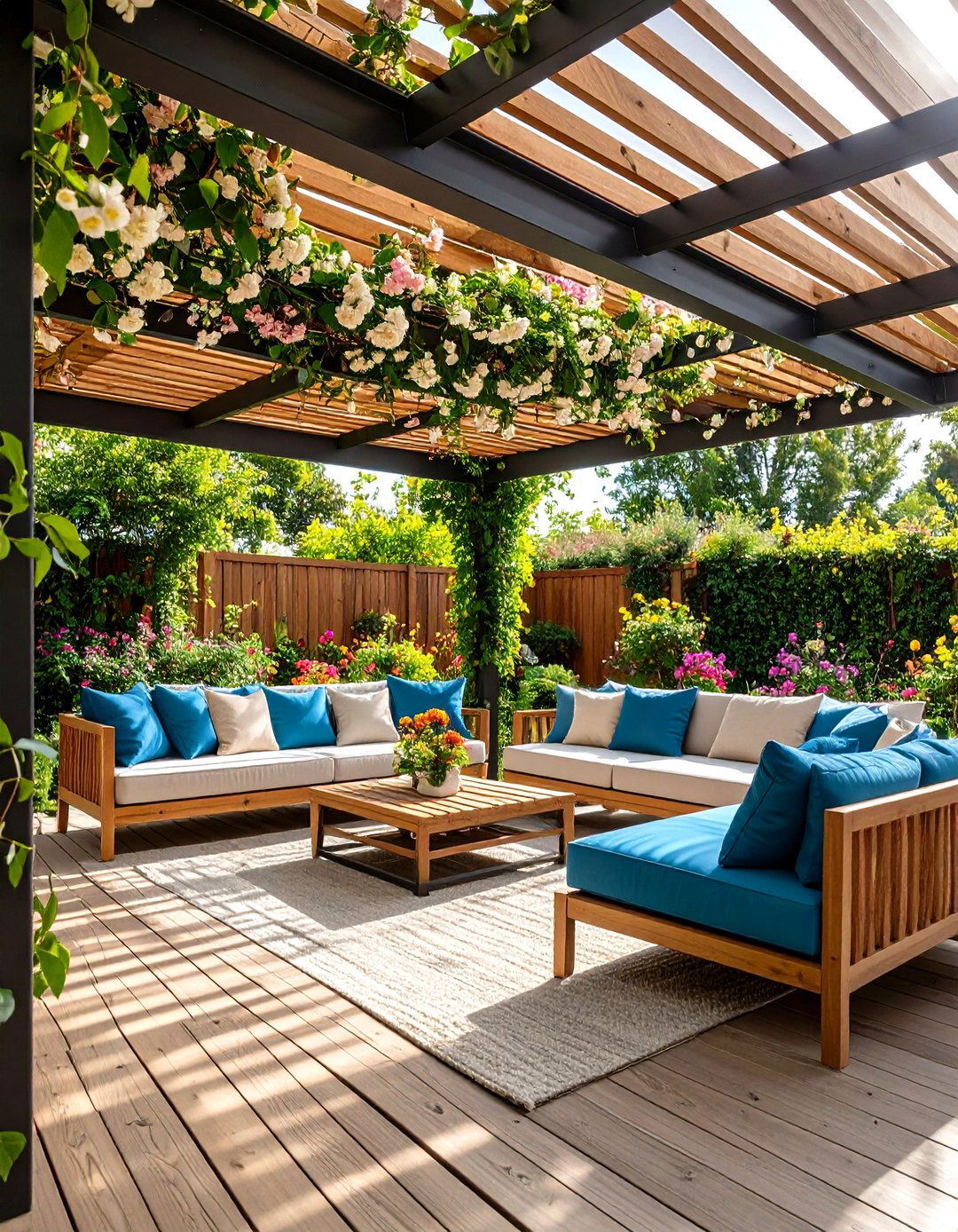 Pergola Framed Lounge Garden Nook - 20 Garden Nook Ideas