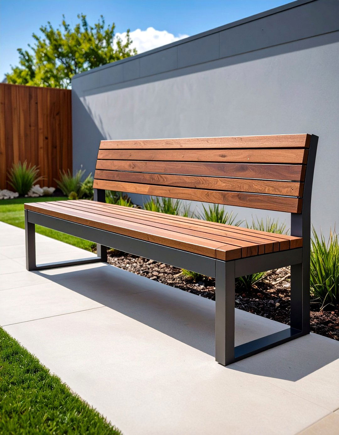 Pergola Integrated Garden Bench - 20 Garden Bench Ideas