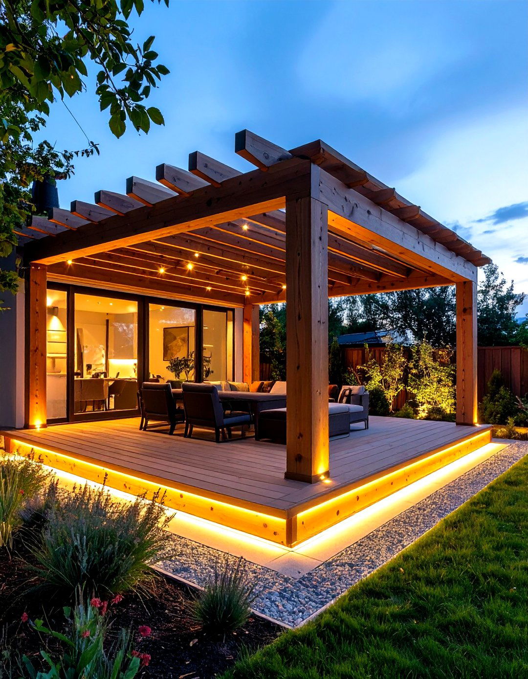 Pergola Integrated LED Strip Lighting System - 20 Pergola Lighting Ideas