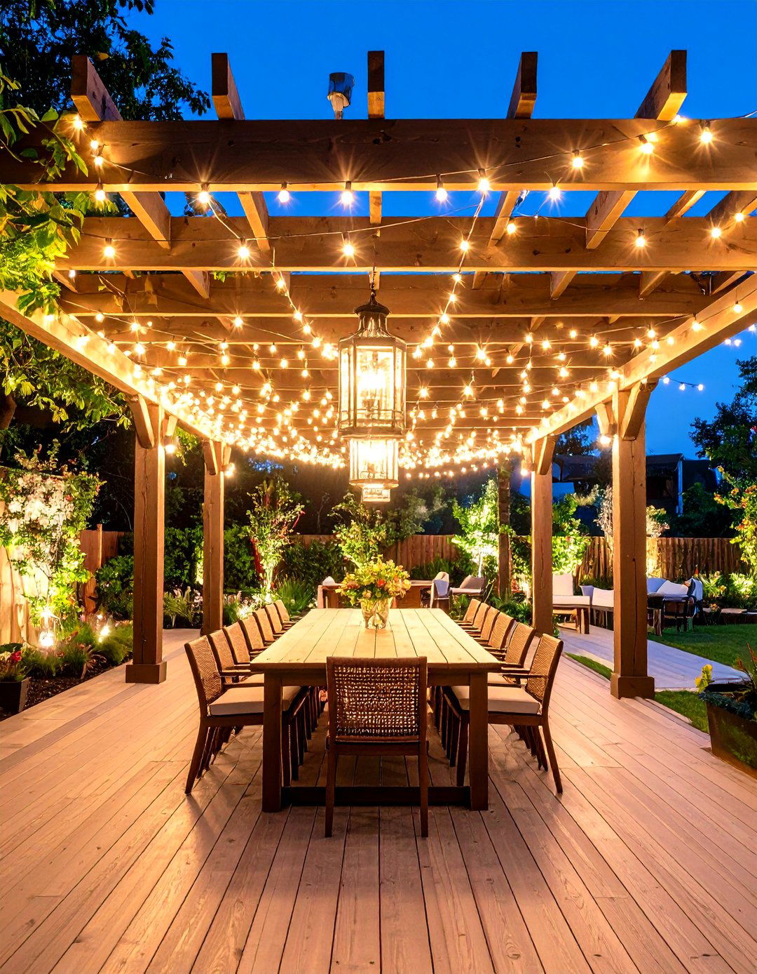 Pergola Overhead Outdoor Lighting Canopy Design - 20 Outdoor Lighting Ideas
