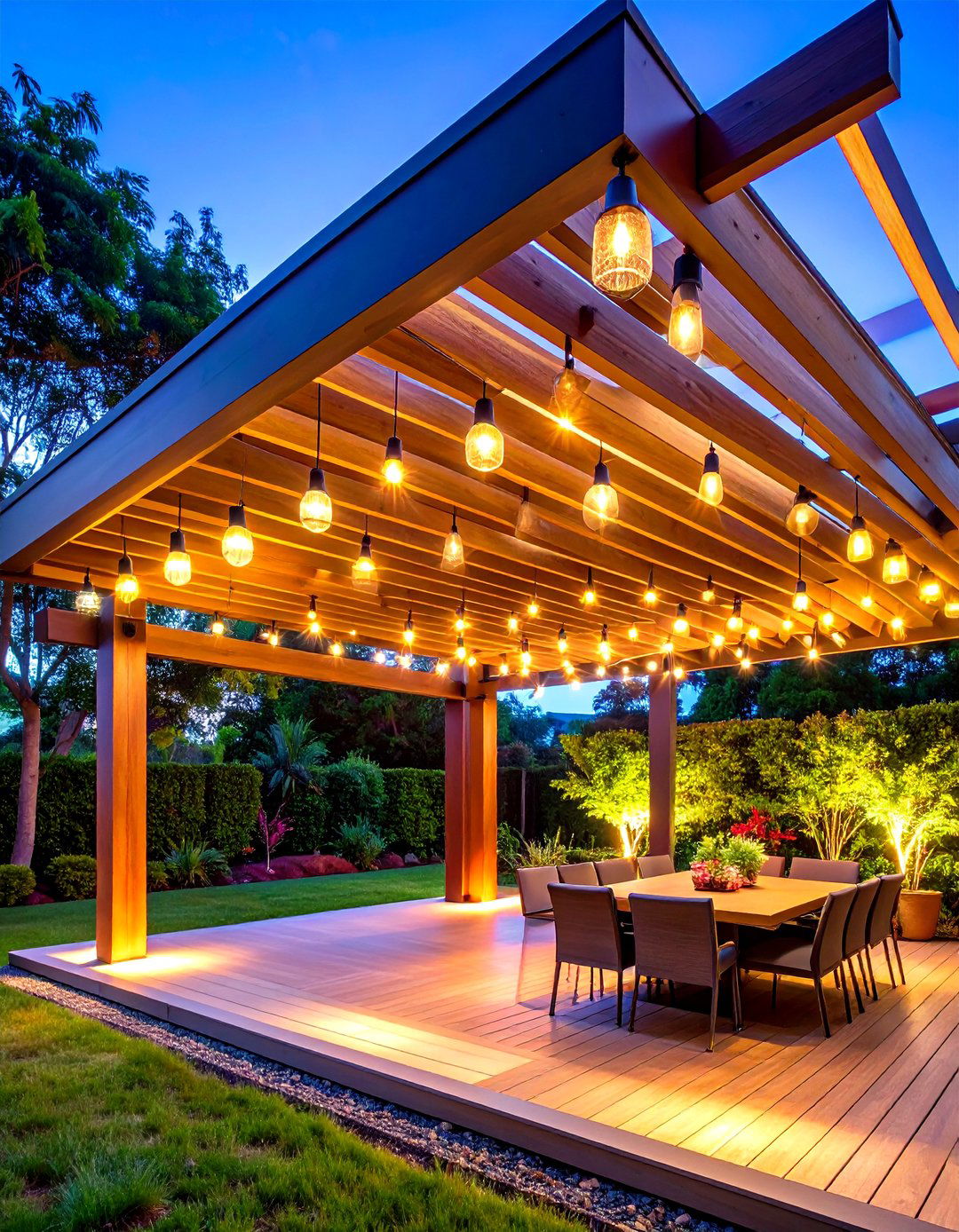 Pergola Recessed Downlighting Design - 20 Pergola Lighting Ideas