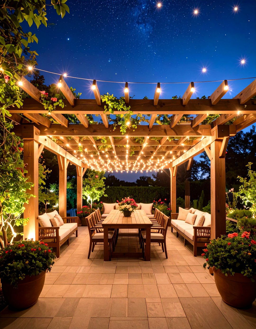 Pergola Starlight Ceiling Installation - 20 Pergola Lighting Ideas