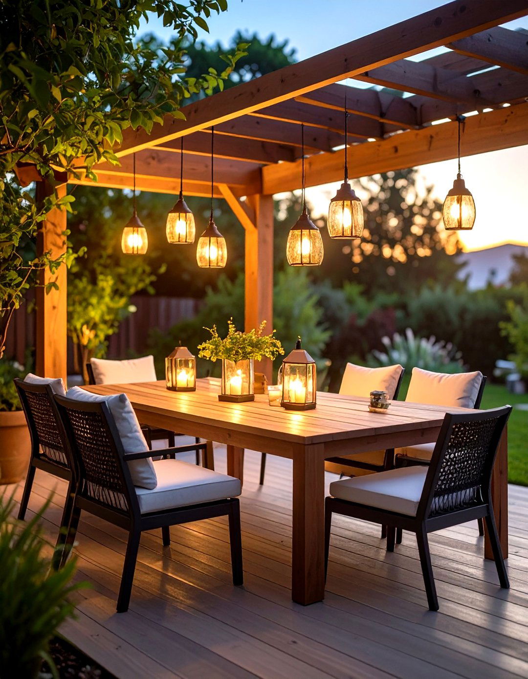 Pergola Table Lamp Intimate Lighting - 20 Pergola Lighting Ideas