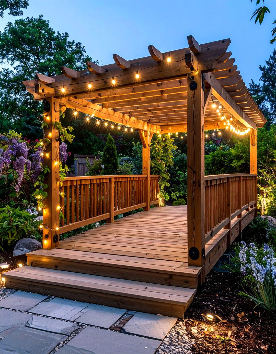 Pergola Topped Garden Bridge Retreat - 20 Garden Bridge Ideas