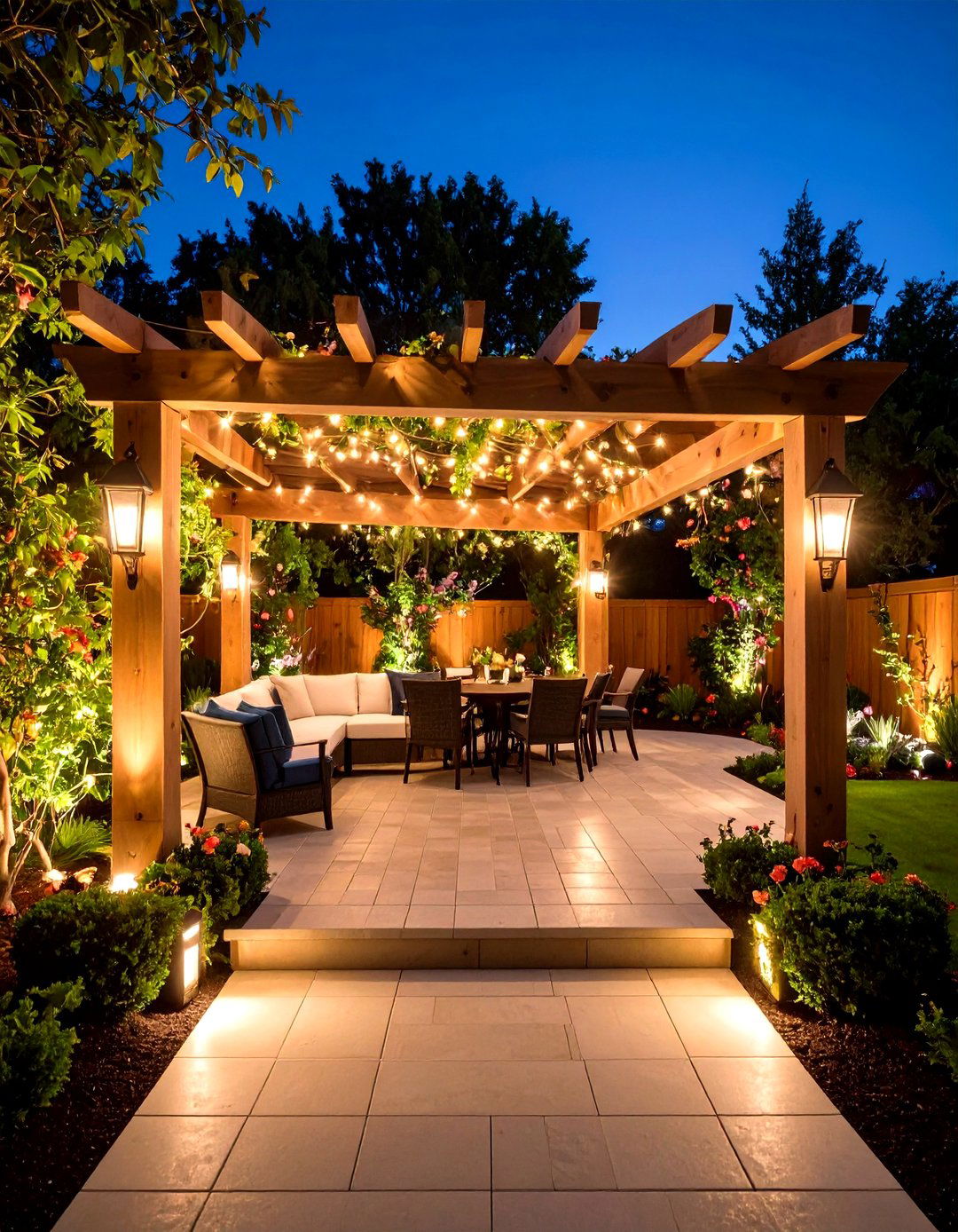 Pergola Uplighting Drama Design - 20 Pergola Lighting Ideas