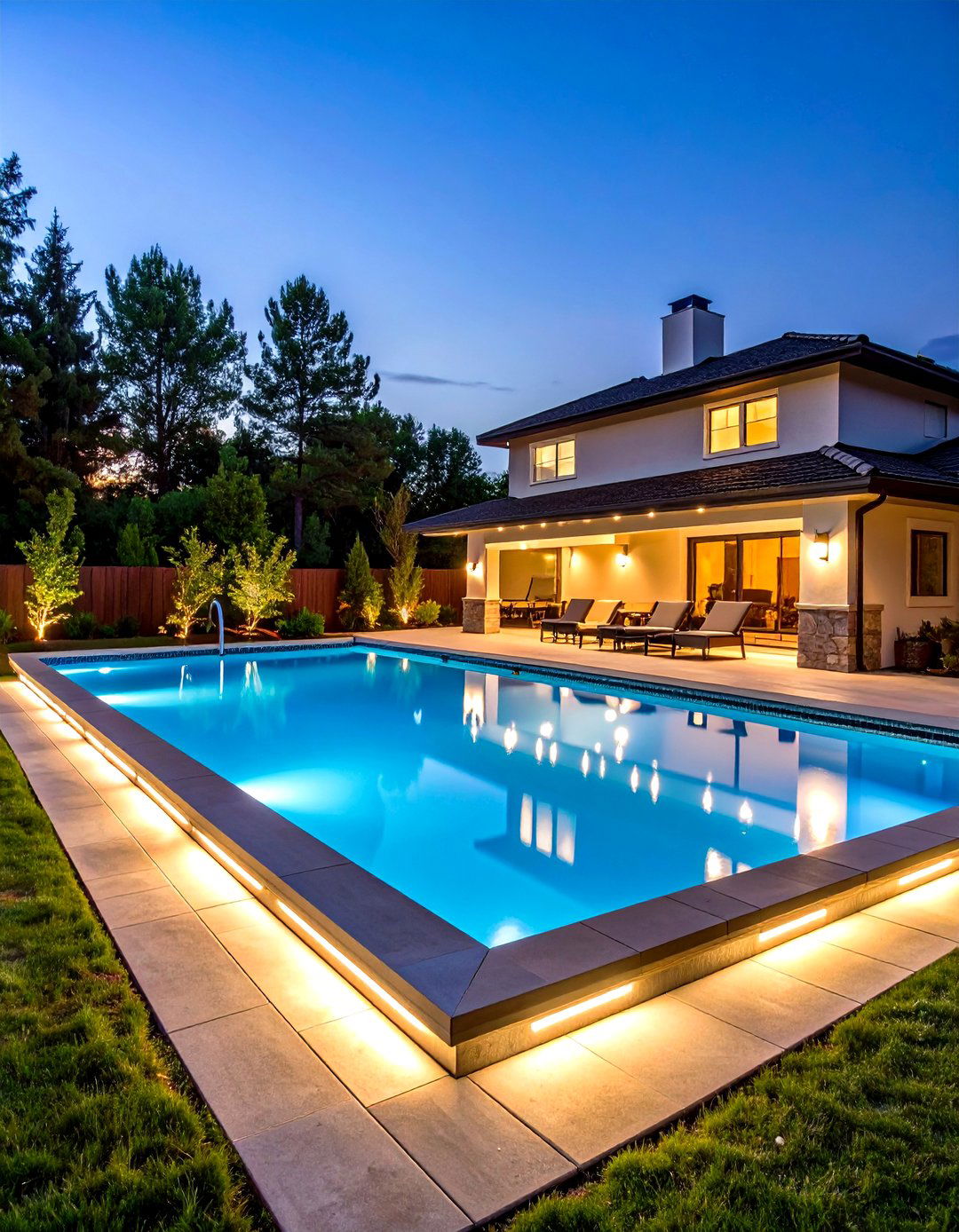 Perimeter Pool Lighting Border Design - 20 Pool Lighting Ideas