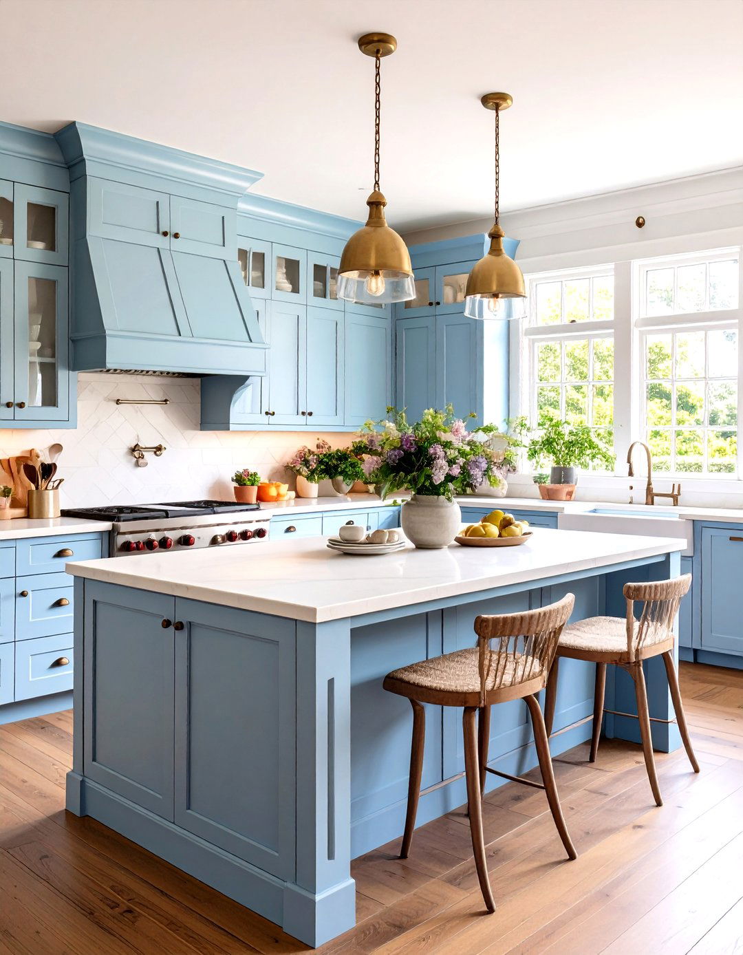 Periwinkle Blue Kitchen Island with Soft Appeal - 20 Blue Kitchen Island Ideas