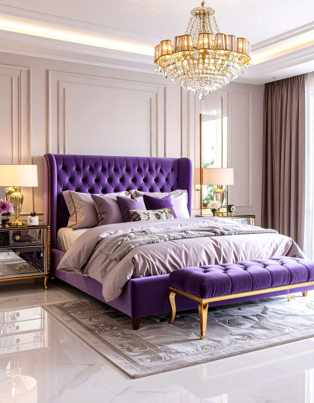 Periwinkle Glamorous Bedroom - 20 Periwinkle Bedroom Ideas